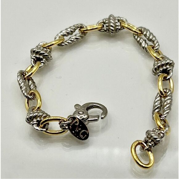 Phillip Gavriel STERLING SILVER & 18K GOLD VICTORIAN LINK BRACELET - Picture 2 of 7